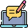 Blog writing icon with computer screen